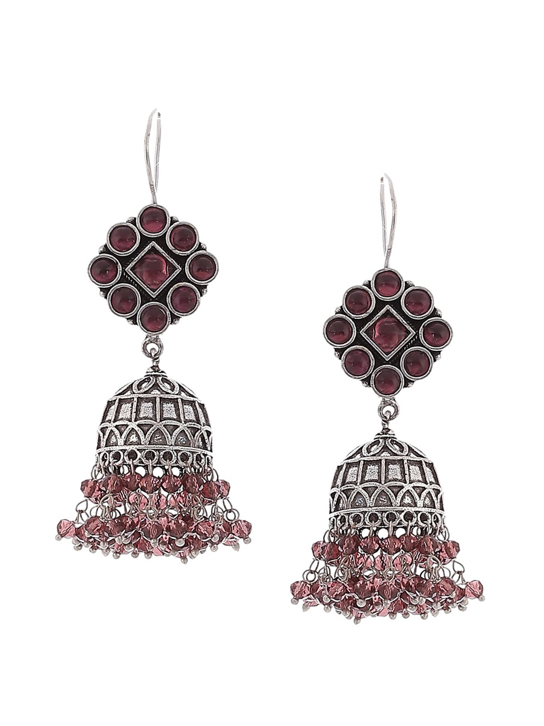 

Biba Pink Contemporary Jhumkas Earrings