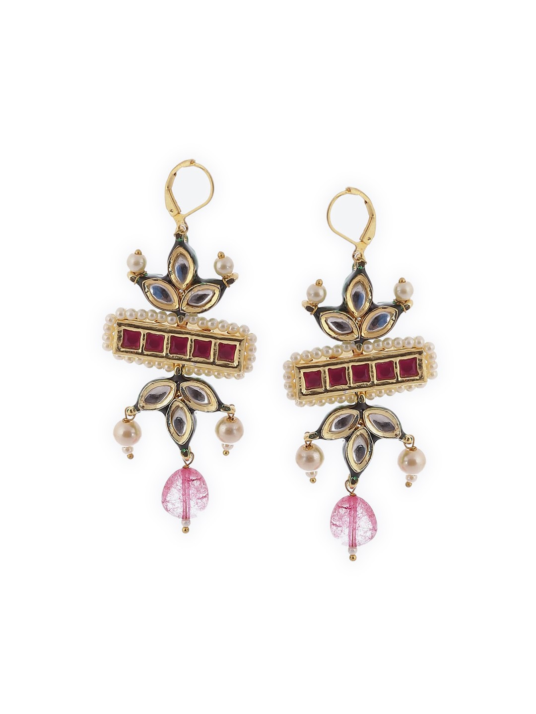 

Biba Women Contemporary Drop Earrings, Pink