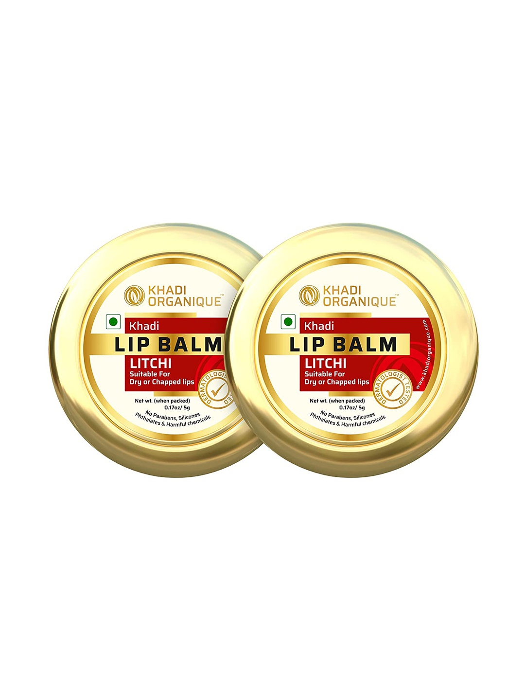 

Khadi Organique Set Of 2 Litchi Lip Balm with Aloe Vera & Shea Butter - 5g Each, Transparent