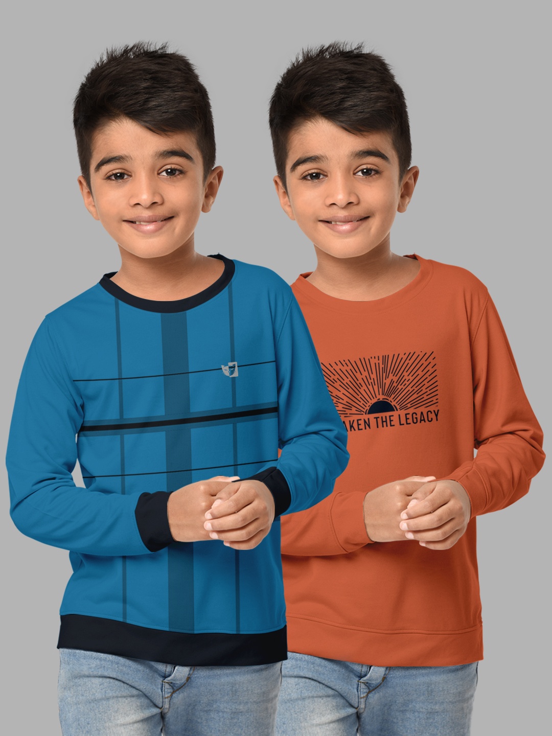

HELLCAT Boys Turquoise Blue & Orange Pack Of 2 Printed T-shirt