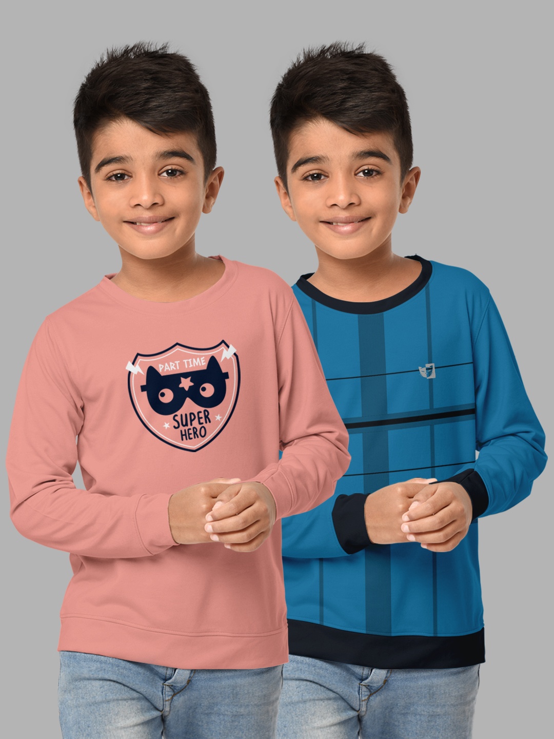 

HELLCAT Boys Turquoise Blue & Pink Pack Of 2 Printed T-shirt