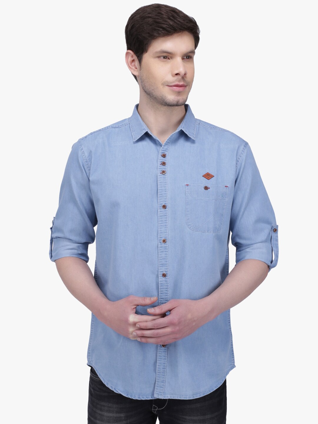 

Kuons Avenue Men Blue Smart Slim Fit Denim Casual Shirt