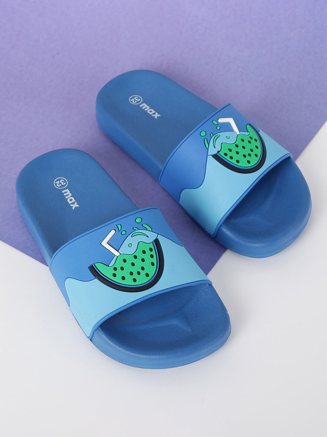 

max Girls Blue & Green Printed Watermelon Sliders