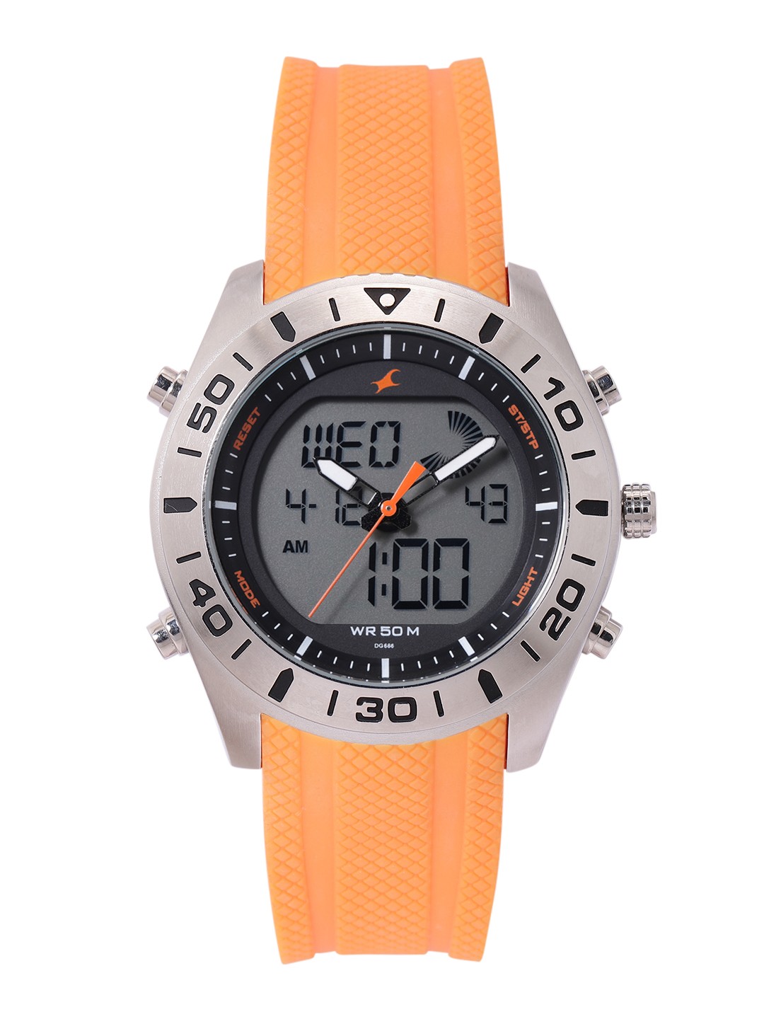

Fastrack Men Analogue and Digital Watch 38034SP01J, Orange