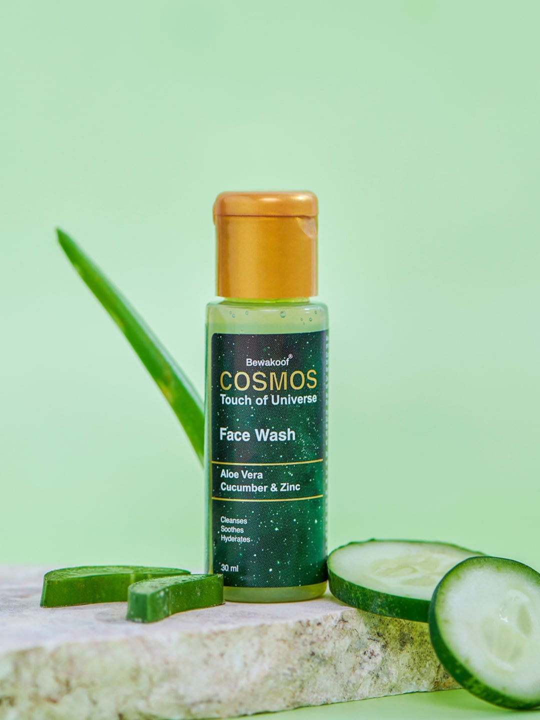 

COSMOS BY BEWAKOOF Touch Of Universe Aloe Vera Face Wash with Cucumber & Zinc - 30ml, Green