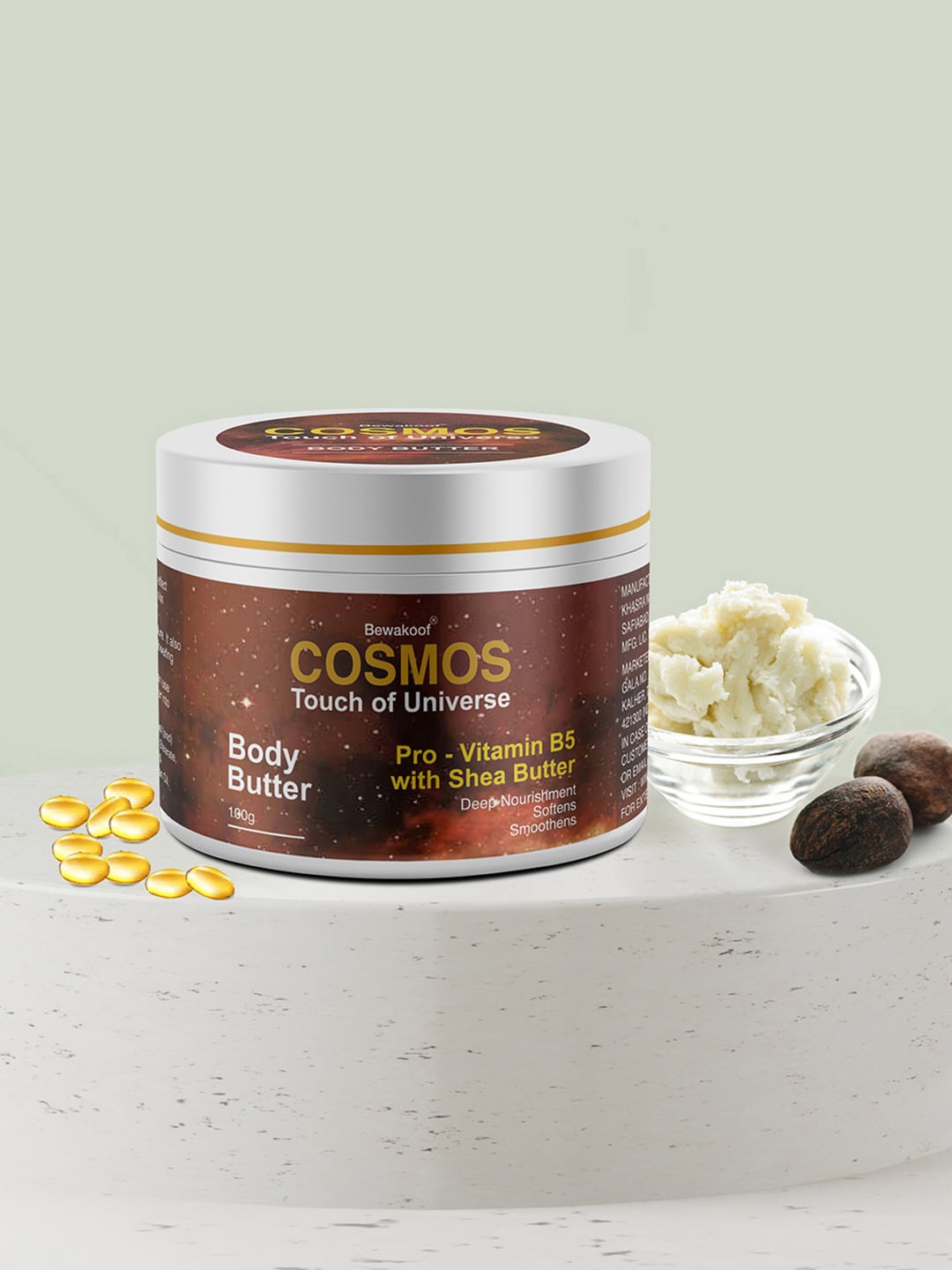 

COSMOS BY BEWAKOOF Pro-Vitamin B5 Body Butter with Shea Butter - 100g, Brown