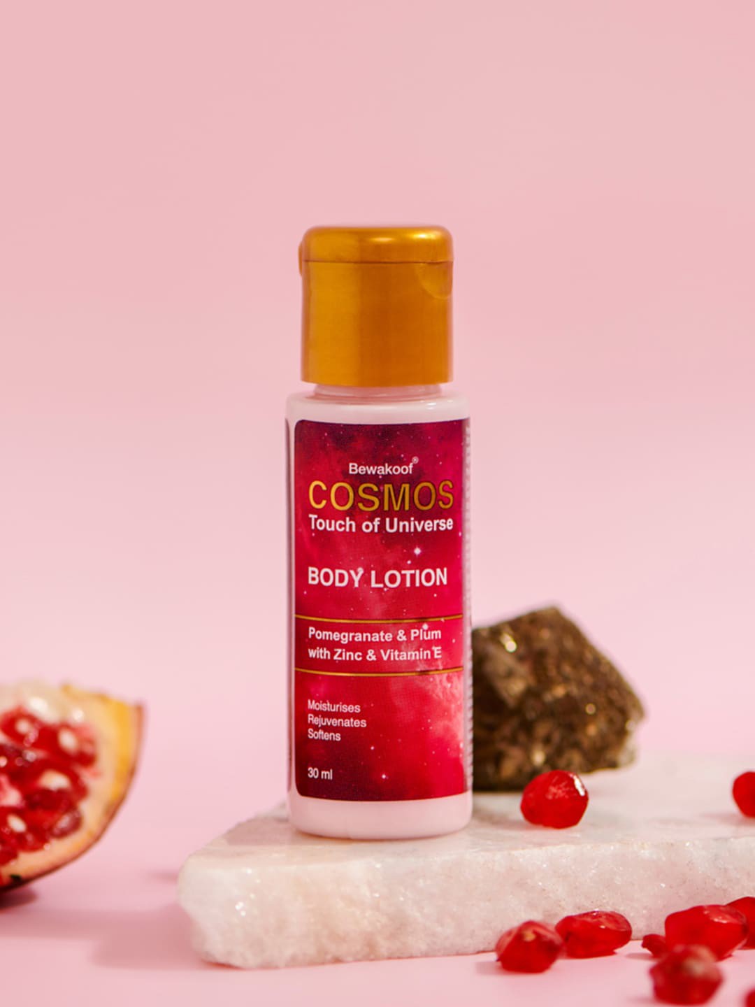 

COSMOS BY BEWAKOOF Pomegranate & Plum Body Lotion with Zinc & Vitamin E - 30ml, Red