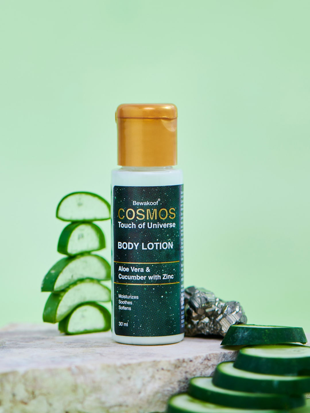 

COSMOS BY BEWAKOOF Cucumber & Aloe Vera Body Lotion with Zinc & Vitamin E - 30ml, Green