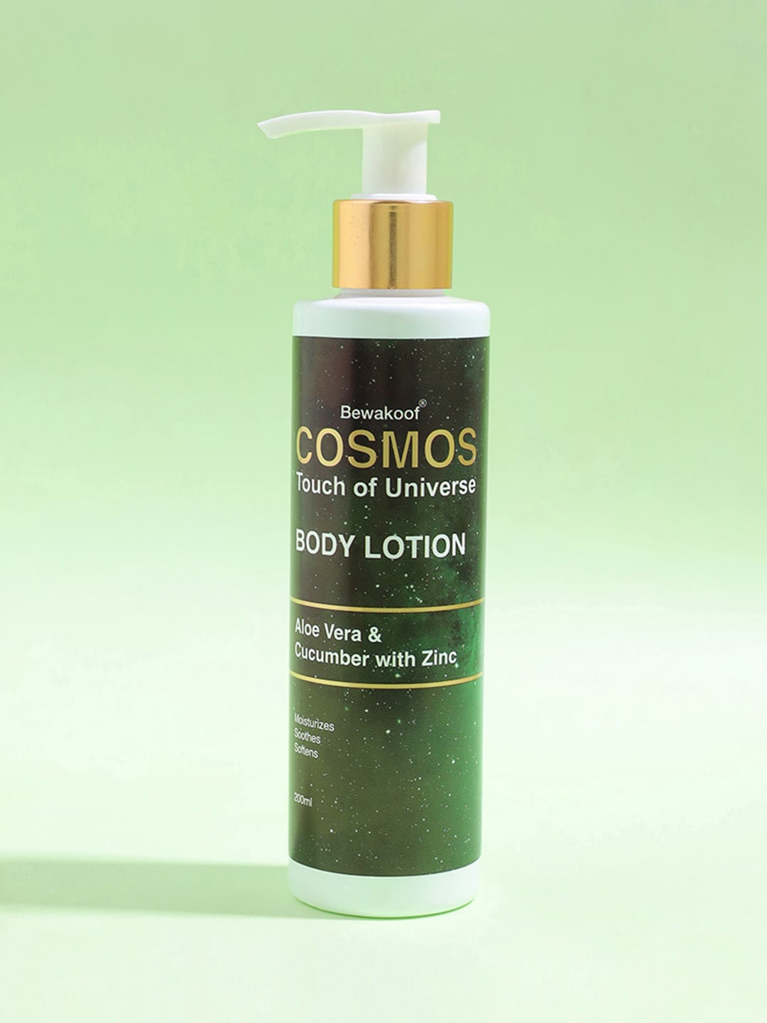 

COSMOS BY BEWAKOOF Cucumber & Aloe Vera Body Lotion with Zinc & Vitamin E - 200ml, Green