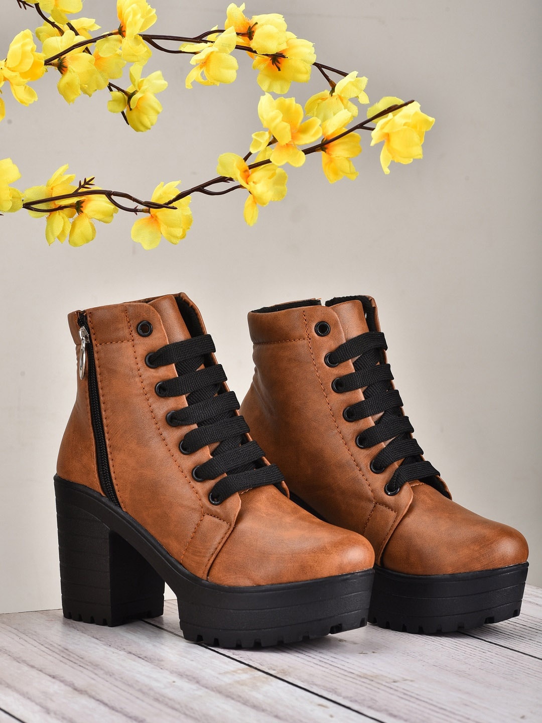 

Moonwalk Women Tan Solid Regular Boots