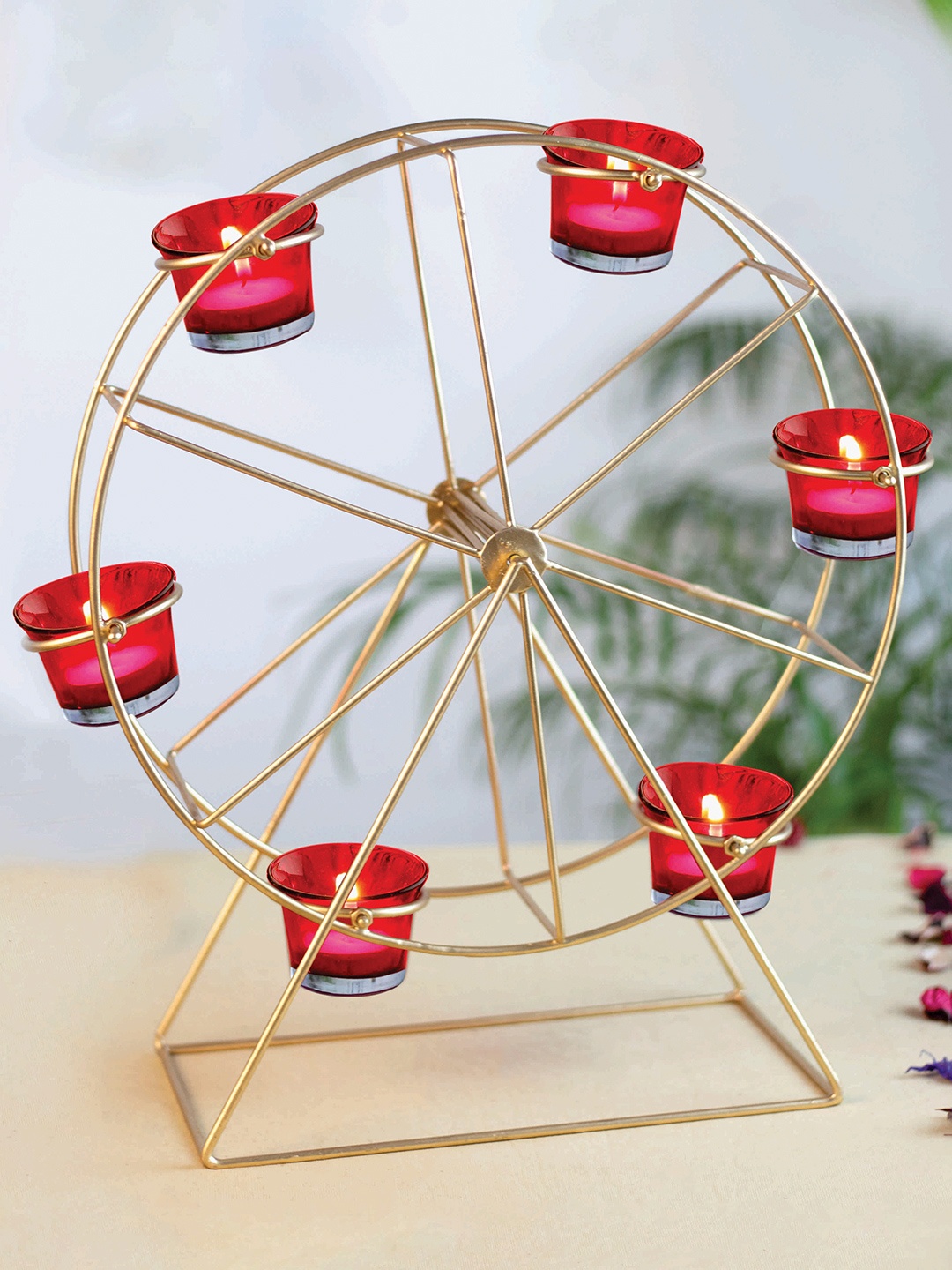 

MARKET99 Gold-Toned Solid Tea-Light Candle Holder