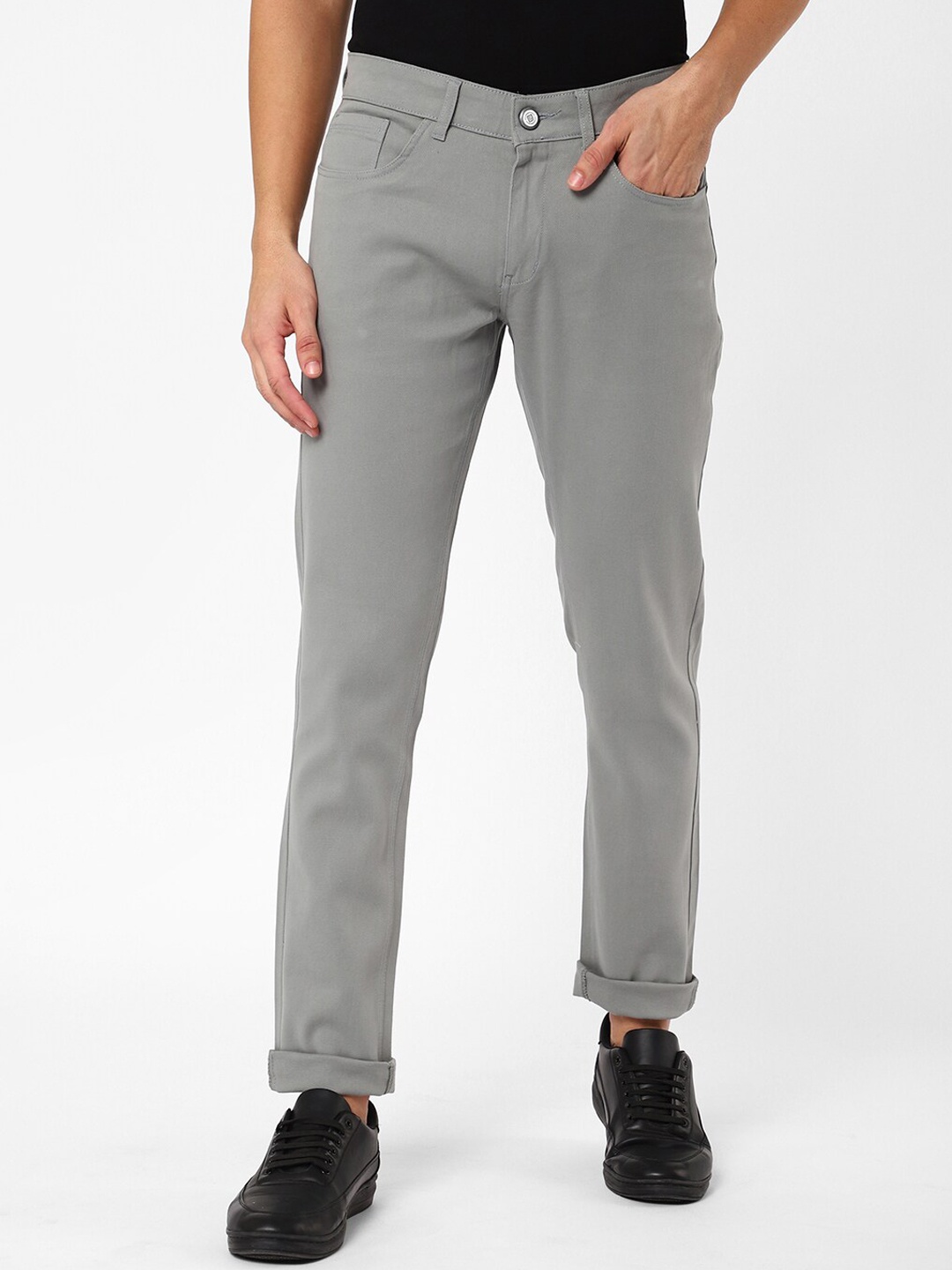 

R&B Men Grey Skinny Fit Trouser