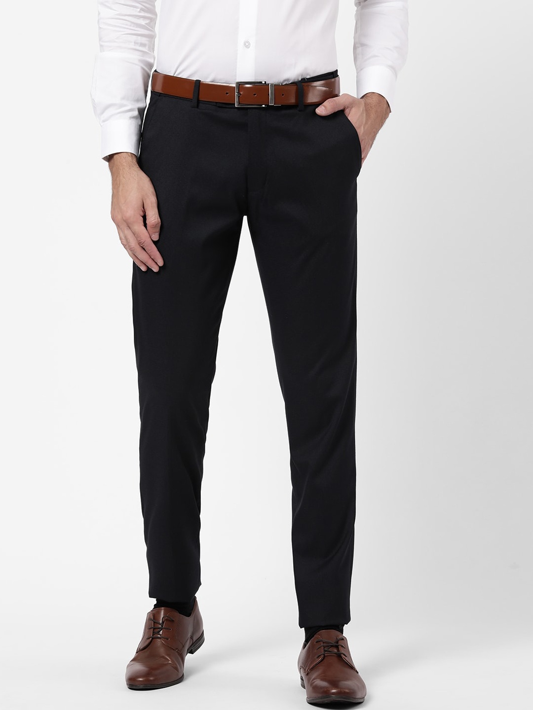 

R&B Men Blue Slim Fit Formal Trouser