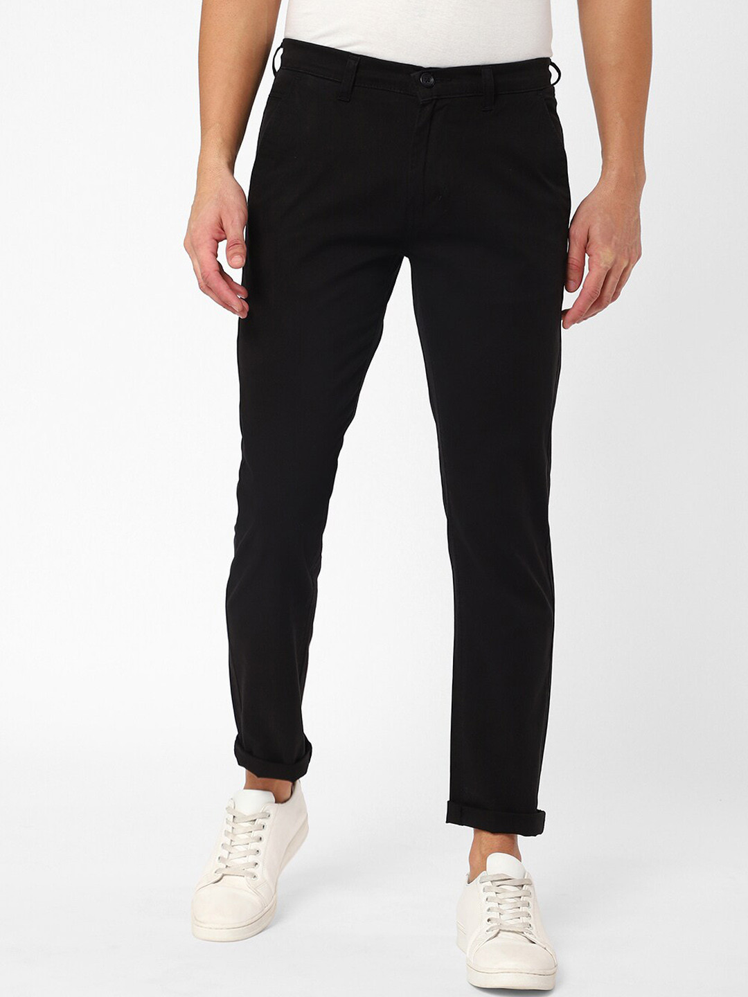

R&B Men Black Slim Fit Trouser