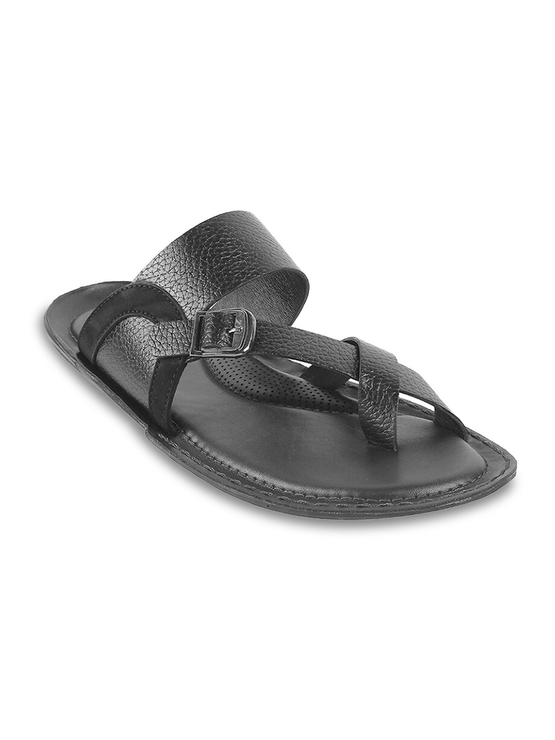 

Mochi Men Black Leather Comfort Sandals