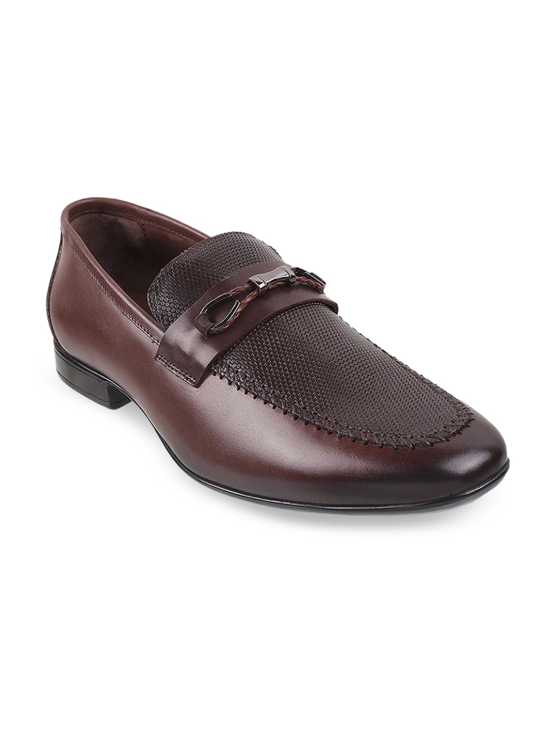 

Mochi Men Brown Solid Leather Formal Shoes