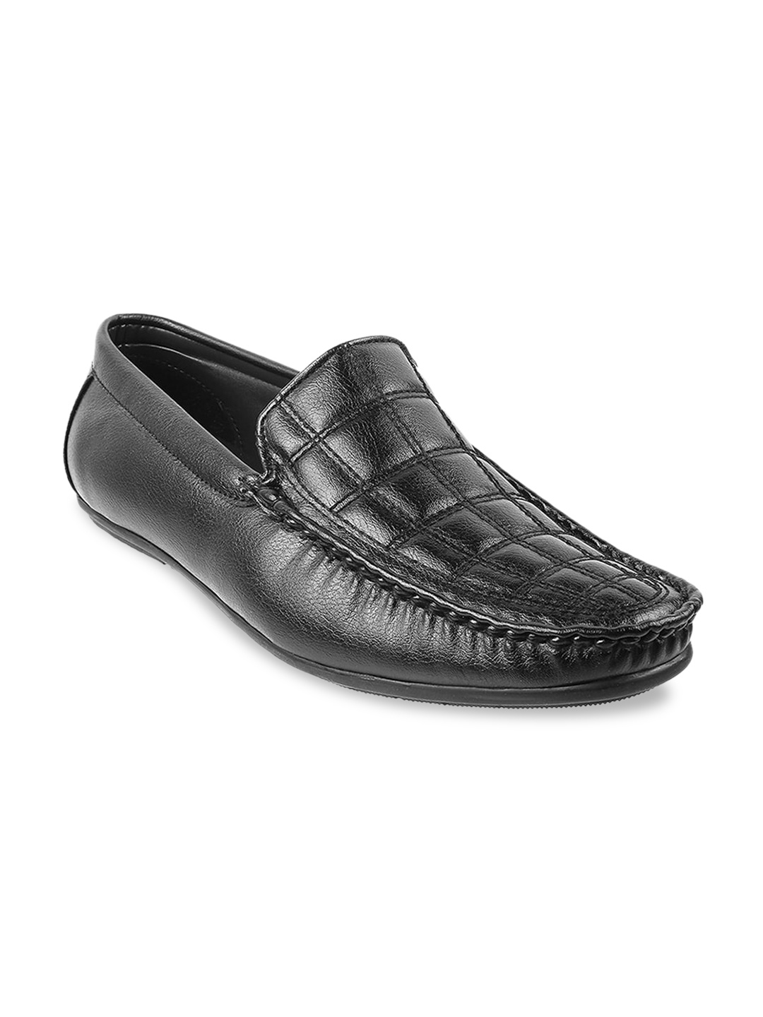 

WALKWAY by Metro Men Textured Leather Slip-On Loafers, Black