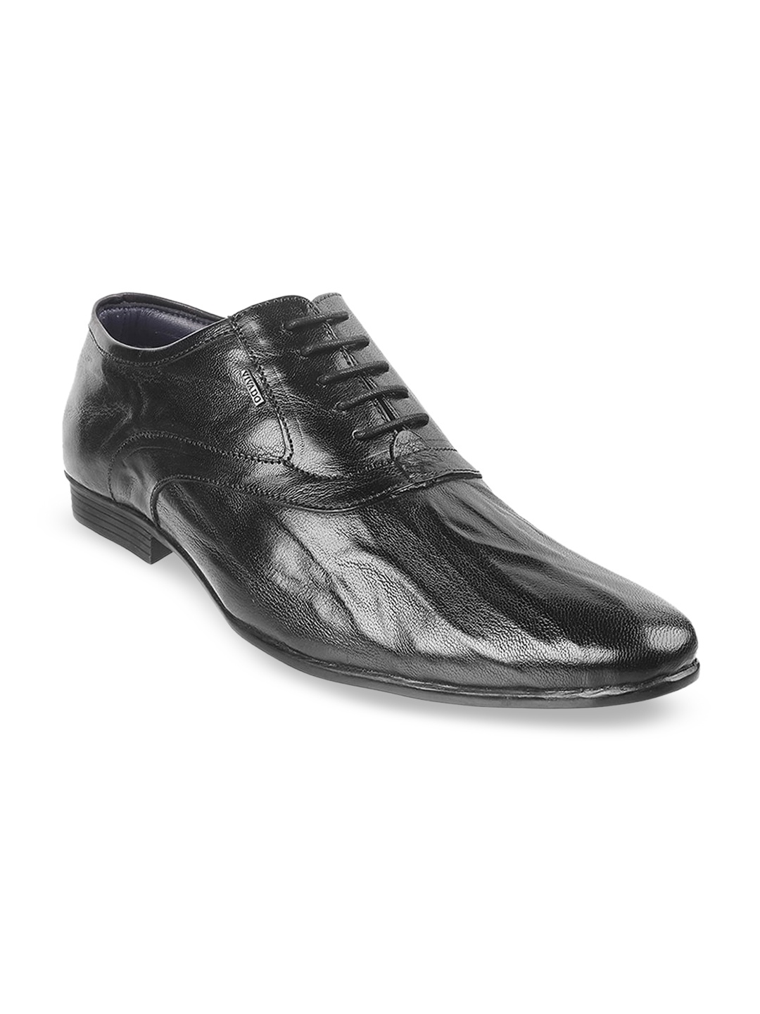 

WALKWAY by Metro Men Black Textured Leather Formal Oxfords
