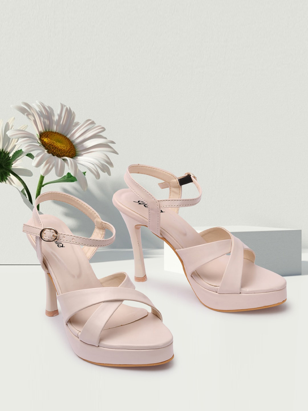 

RINDAS Cream-Coloured Party Stiletto Sandals