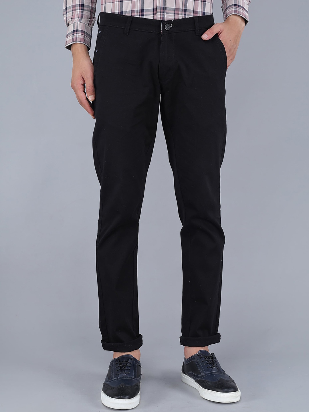 

TQS Men Black Chinos Trousers