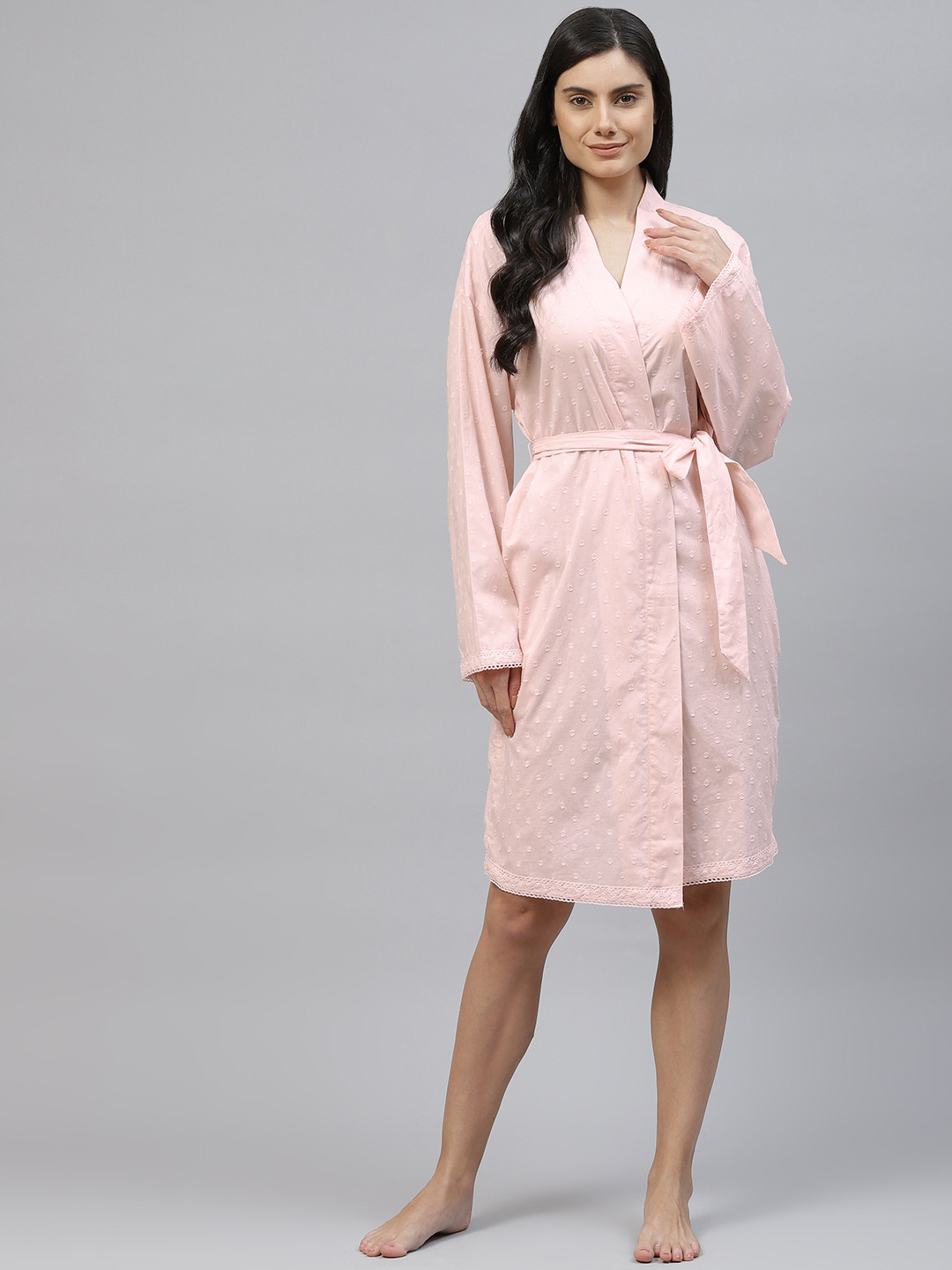 

Marks & Spencer Women Pink Solid Bath Robe