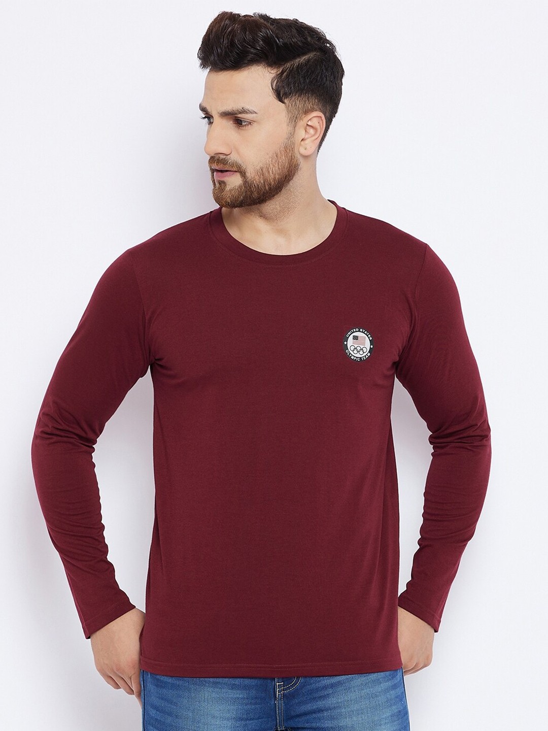 

THE MILLION CLUB Men Maroon T-shirt