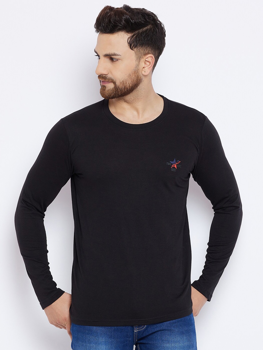 

THE MILLION CLUB Men Black Solid T-shirt