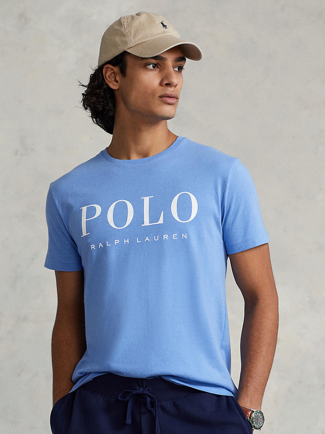 

Polo Ralph Lauren Men Blue & White Typography Printed T-shirt