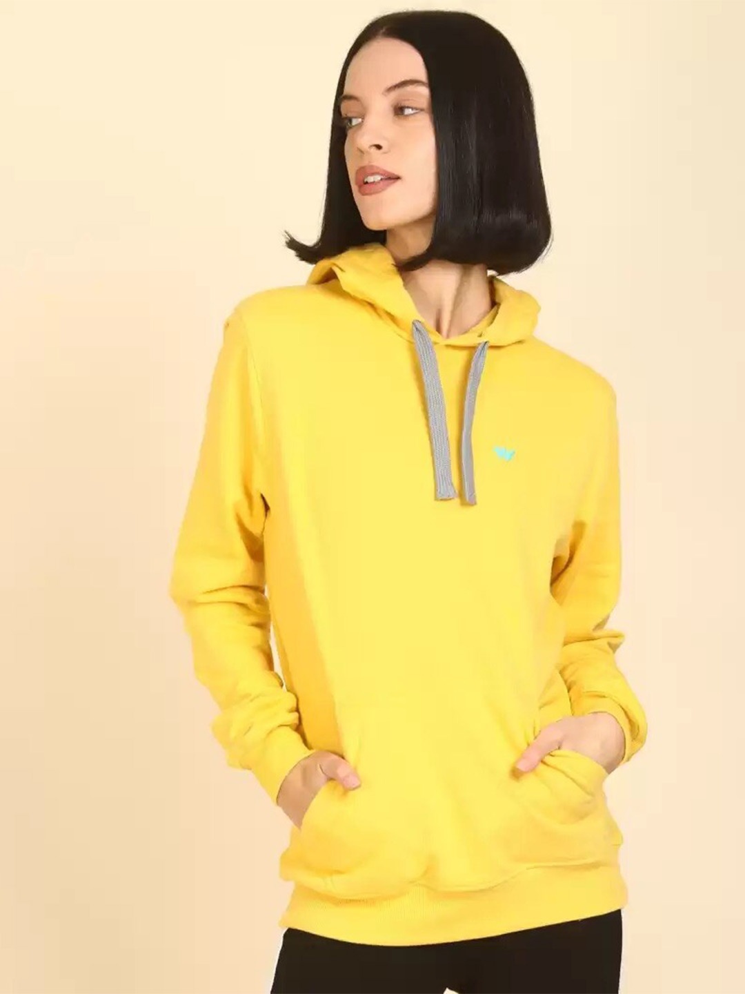 

Wildcraft Women Yellow Cotton Hooded Pull Over Sweatshirt