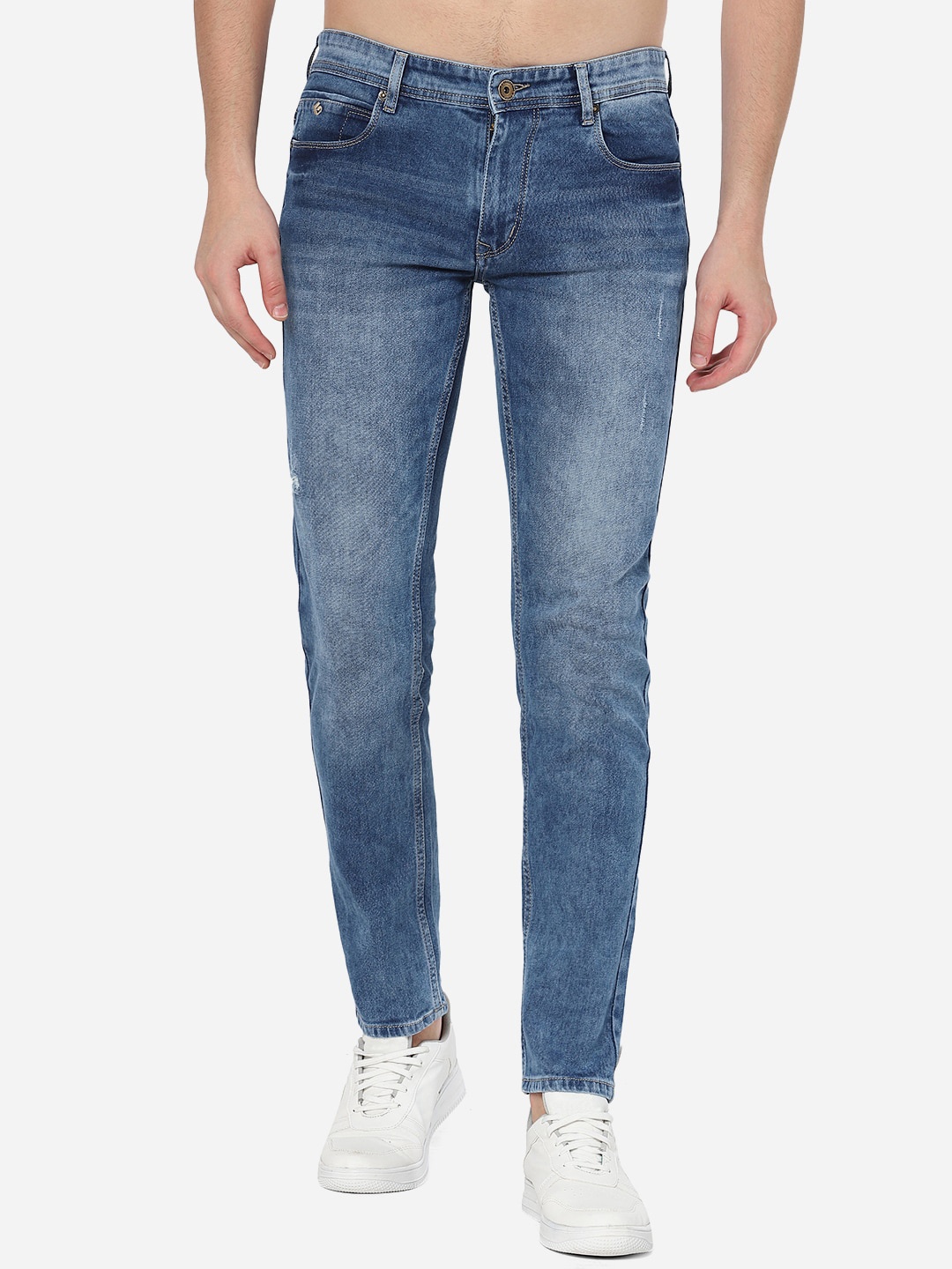 

Greenfibre Men Blue Narrow Slim Fit Heavy Fade Jeans