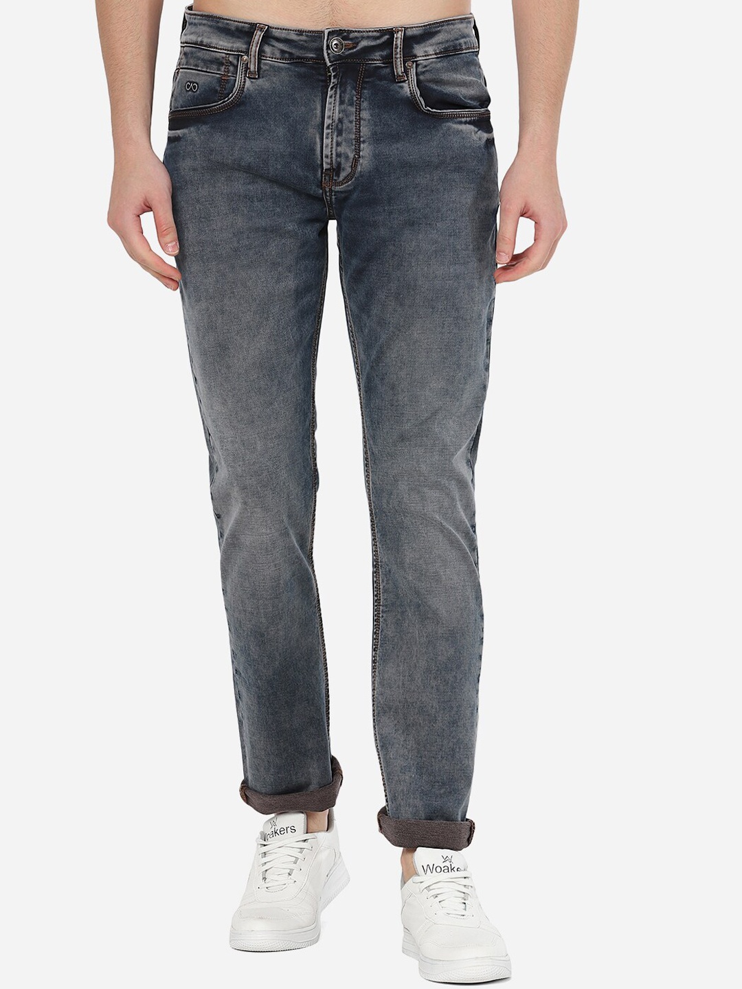 

JADE BLUE Men Blue Narrow Slim Fit Highly Distressed Heavy Fade Jeans