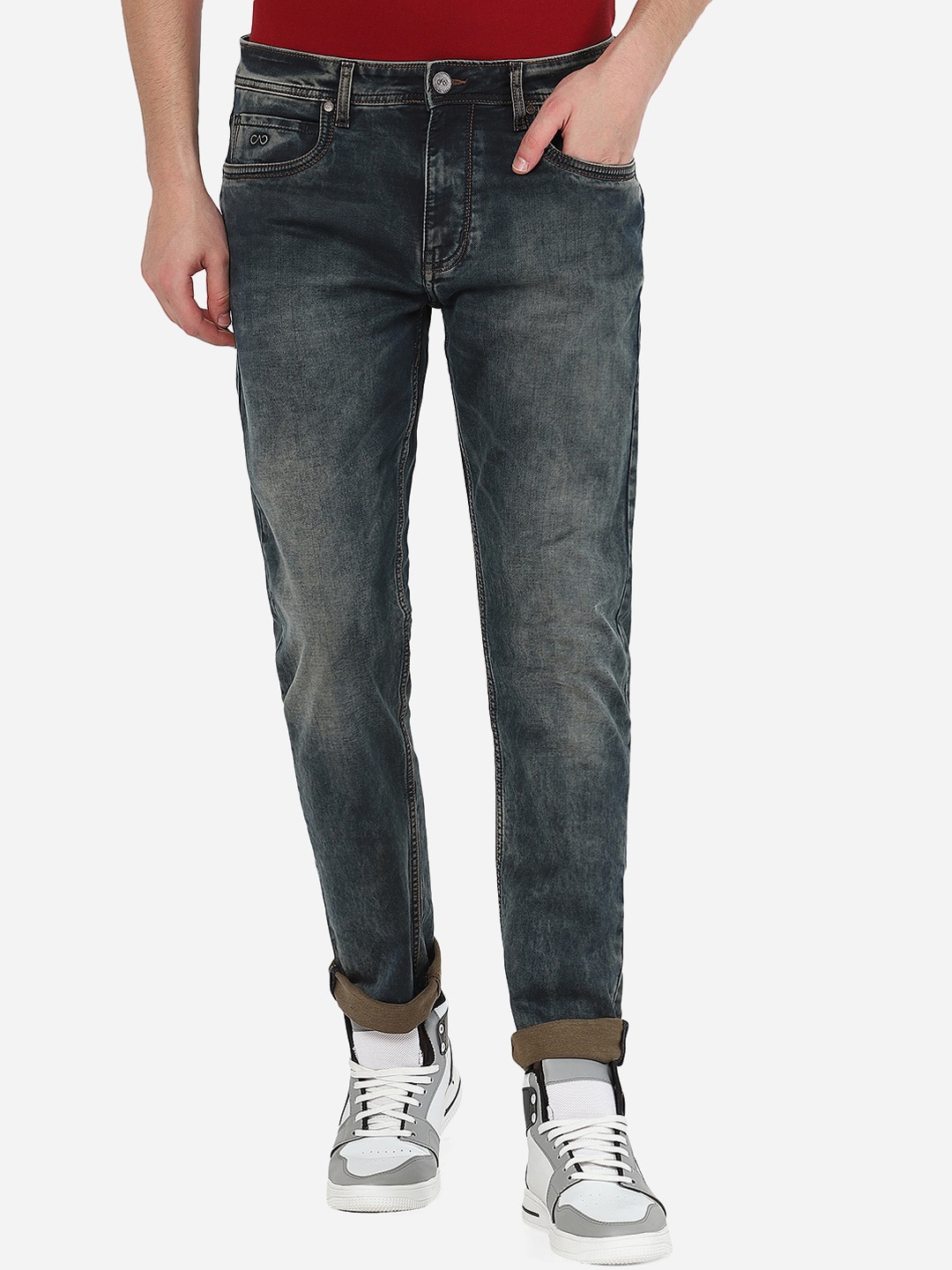 

JADE BLUE Men Blue Narrow Straight Fit Light Fade Jeans