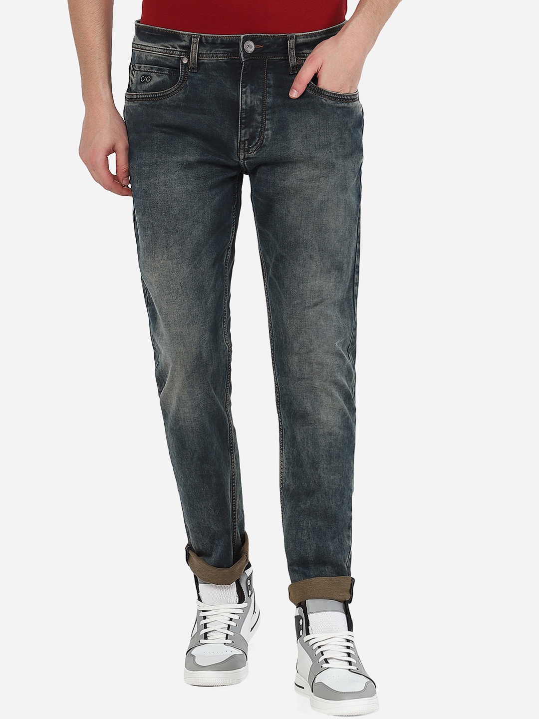 

JADE BLUE Men Blue Narrow Straight Fit Heavy Fade Jeans