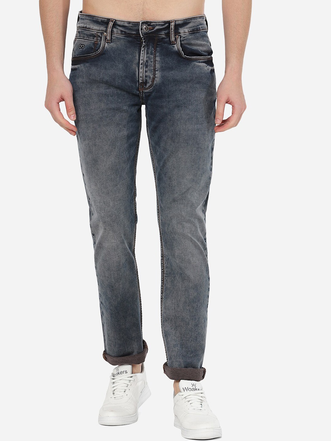 

JADE BLUE Men Blue Narrow Slim Fit Highly Distressed Heavy Fade Jeans