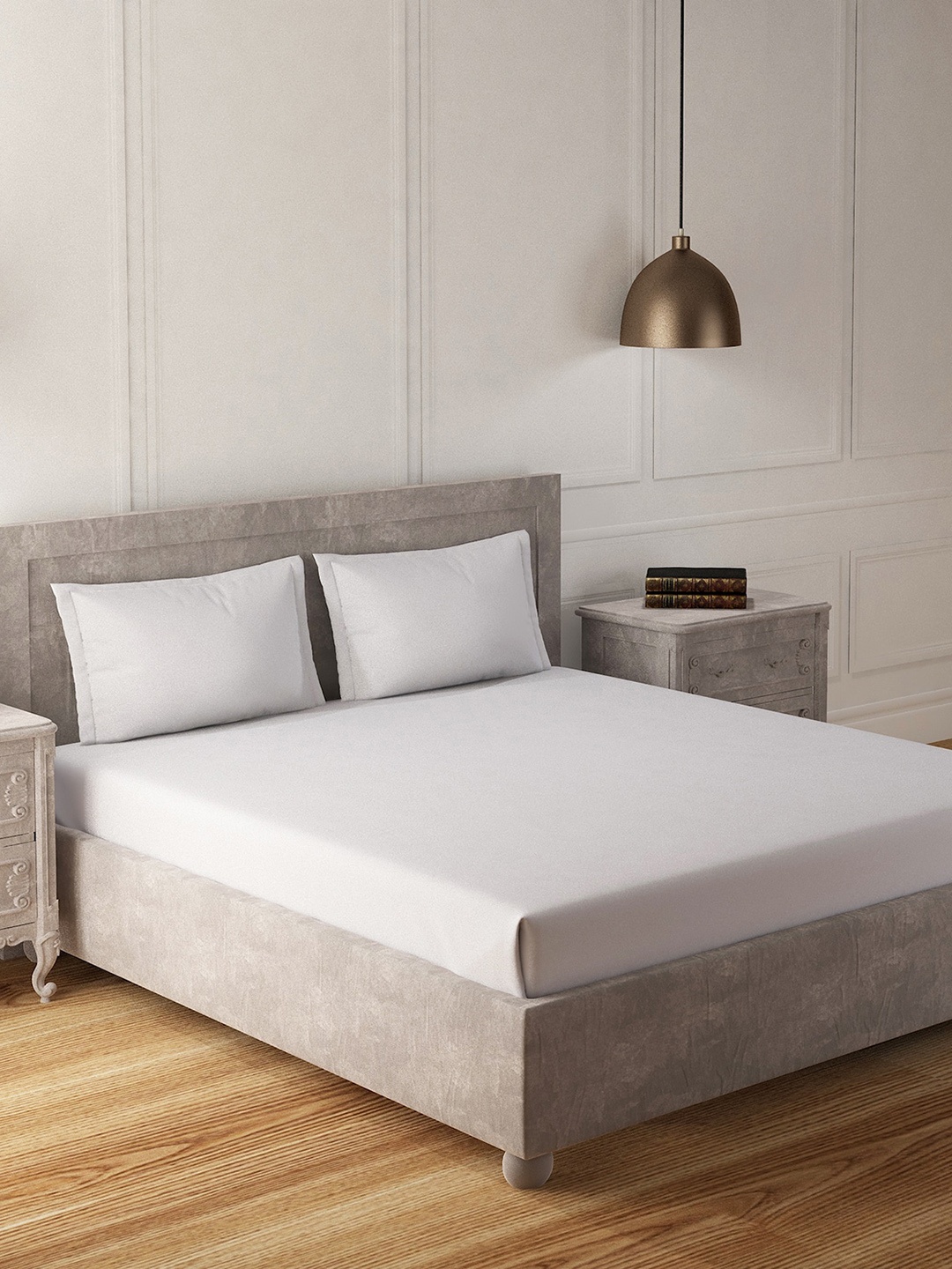 

Duroflex 400 TC King Cotton Bedsheet with 2 Pillow Covers, White