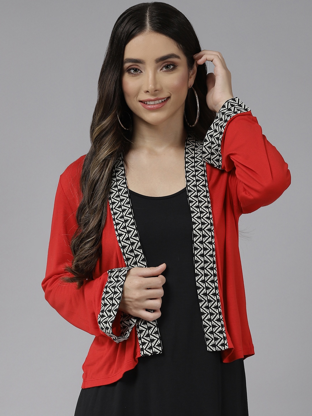 

Aarika Women Red Fusion Shrug