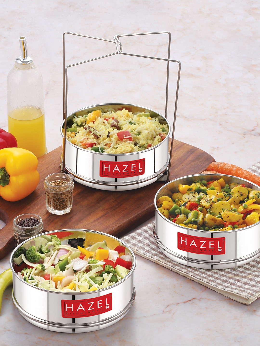 

HAZEL Steel 3 Tiers Stainless Steel Stackable Separator