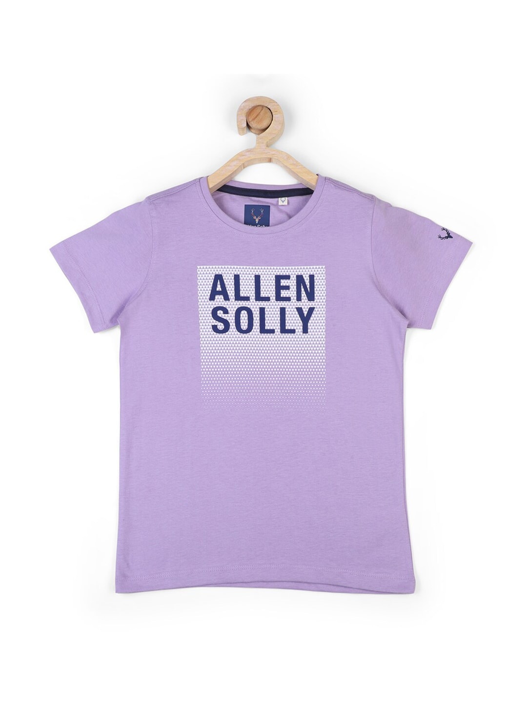 Allen Solly Junior Boys Purple & Black Typography Printed Pure Cotton T-shirt
