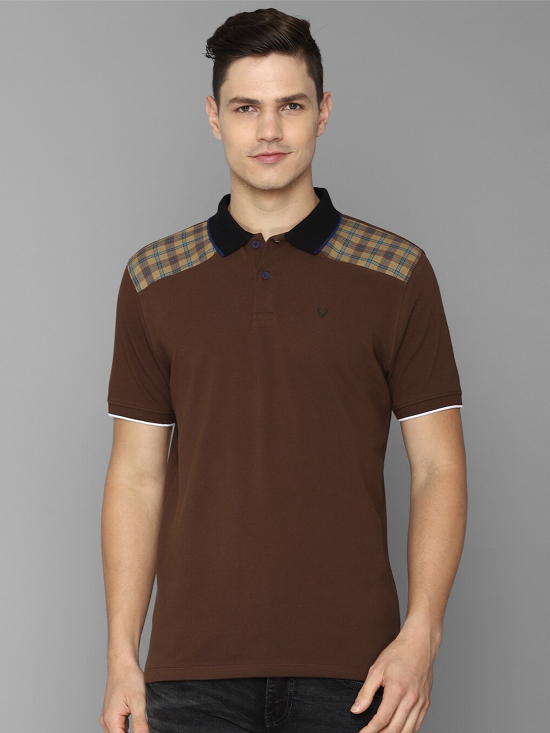 

Allen Solly Sport Men Brown Cotton Polo Collar T-shirt