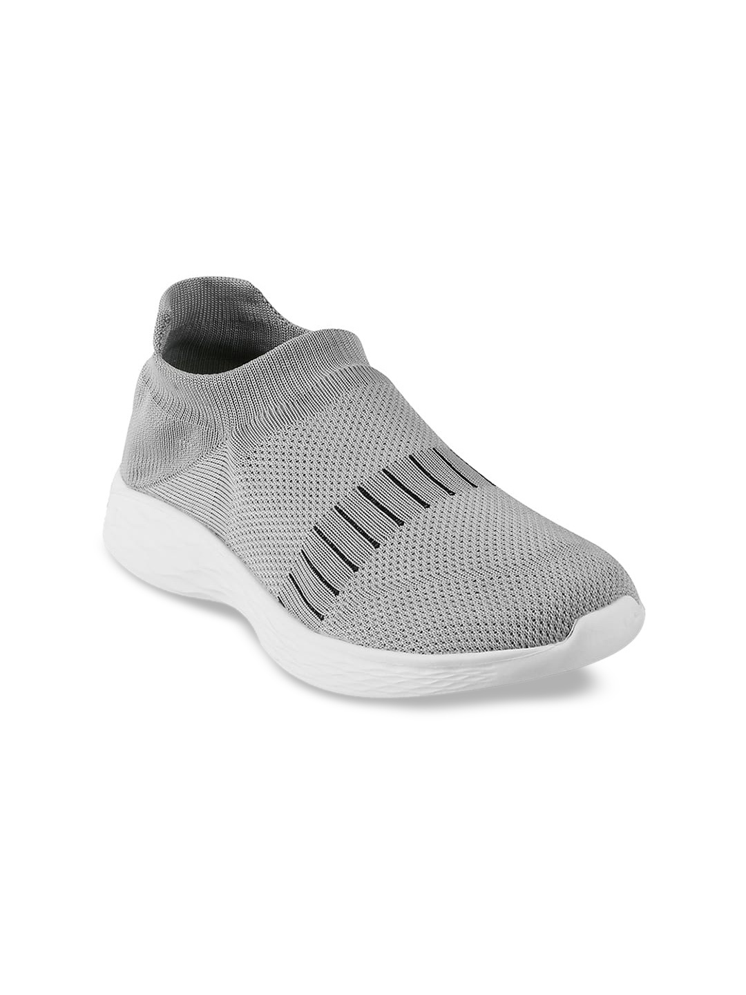 

Mochi Women Woven Design Synthetic Slip-On Sneakers, Grey