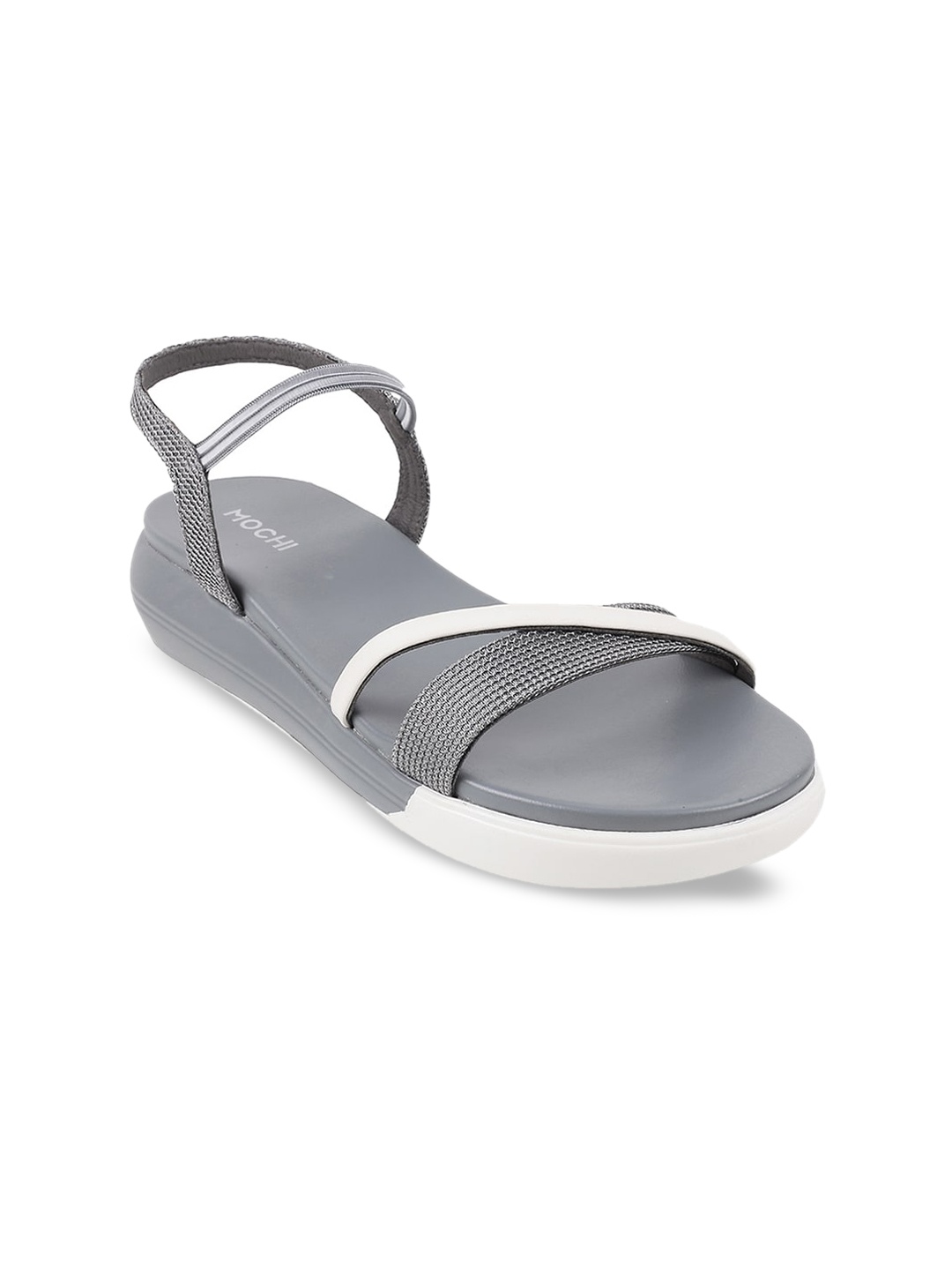 

Mochi Women Grey Textured Comfort Heels