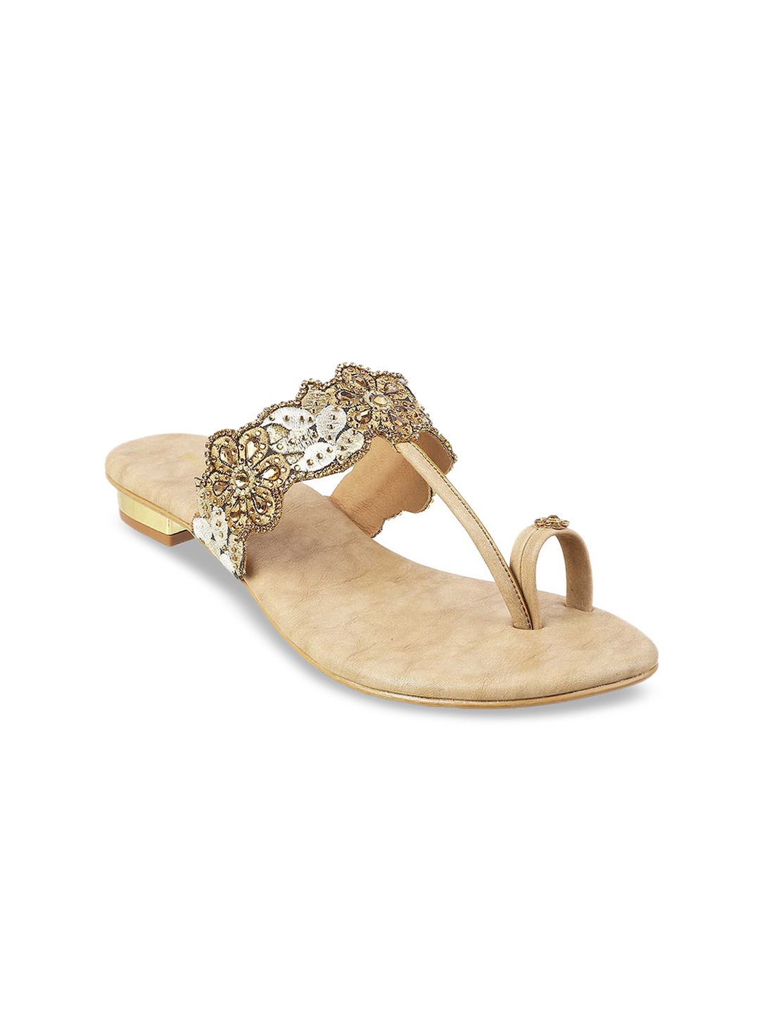

Mochi Women Embellished One Toe Flats, Gold