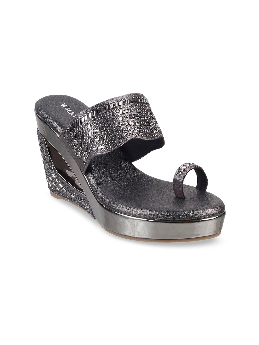 

WALKWAY by Metro Grey Embellished Wedge Sandals