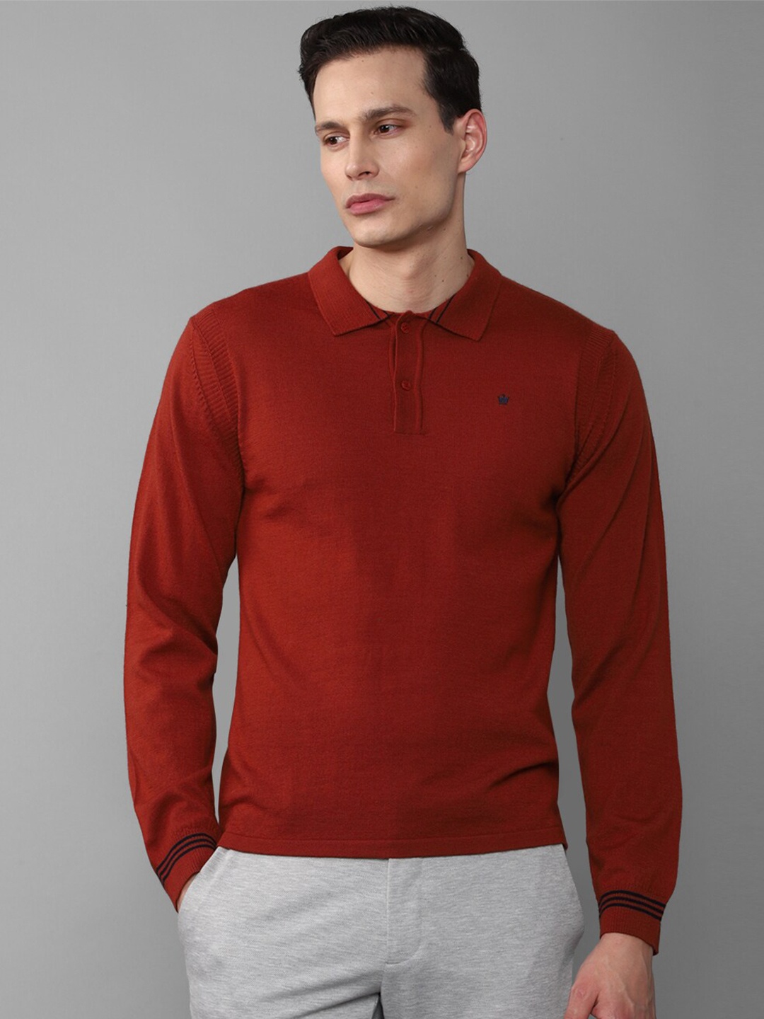 

Louis Philippe Men Red Polo Collar T-shirt