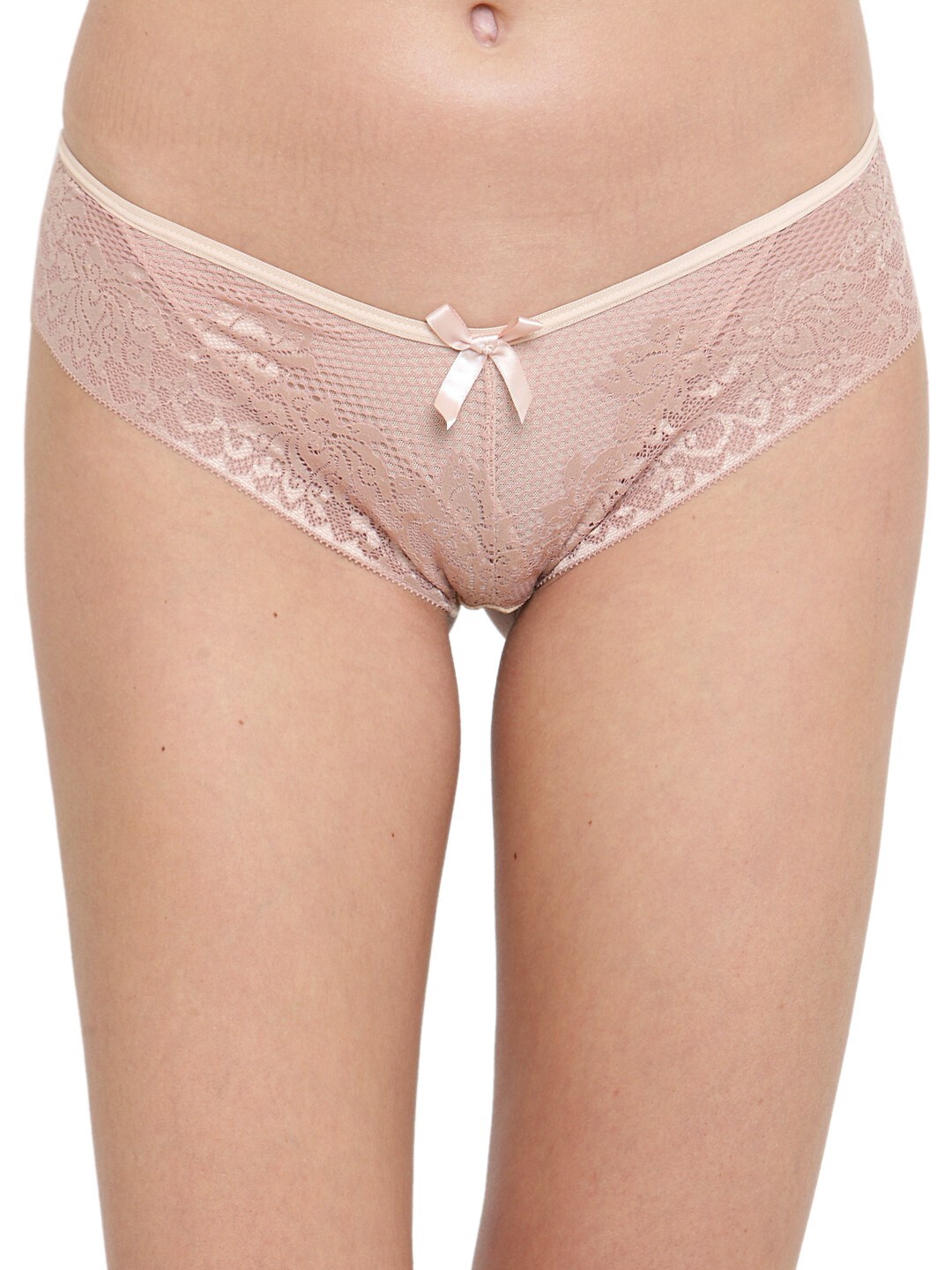 

PrettyCat Women Beige Self-Design Bikini Briefs