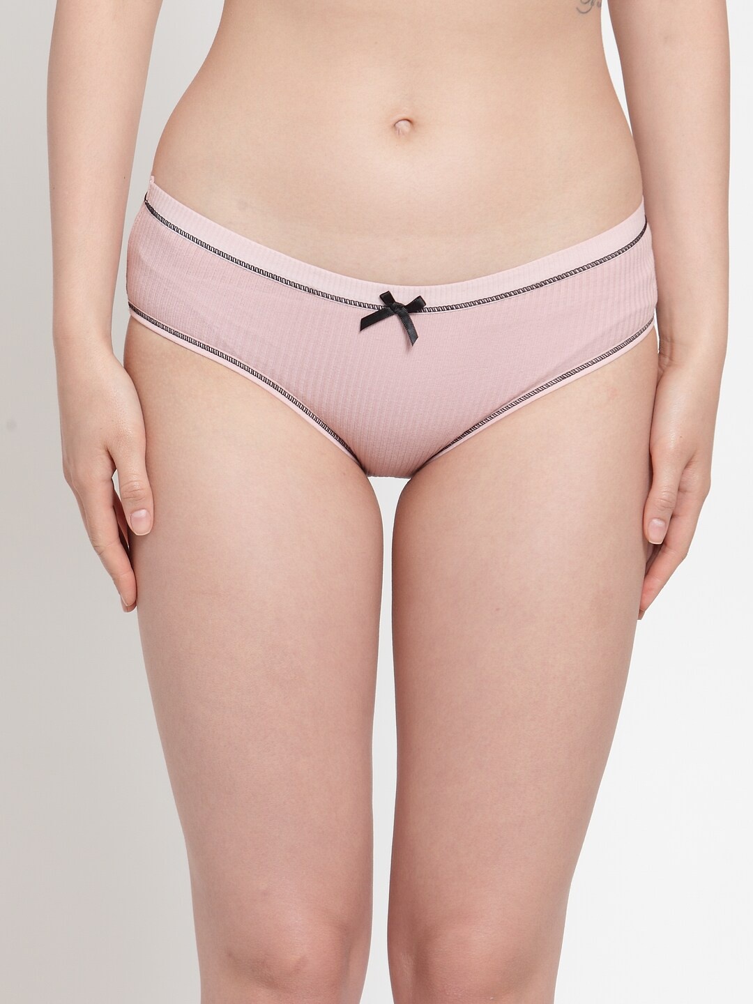 

PrettyCat Women Pink Self Design Bikini Briefs