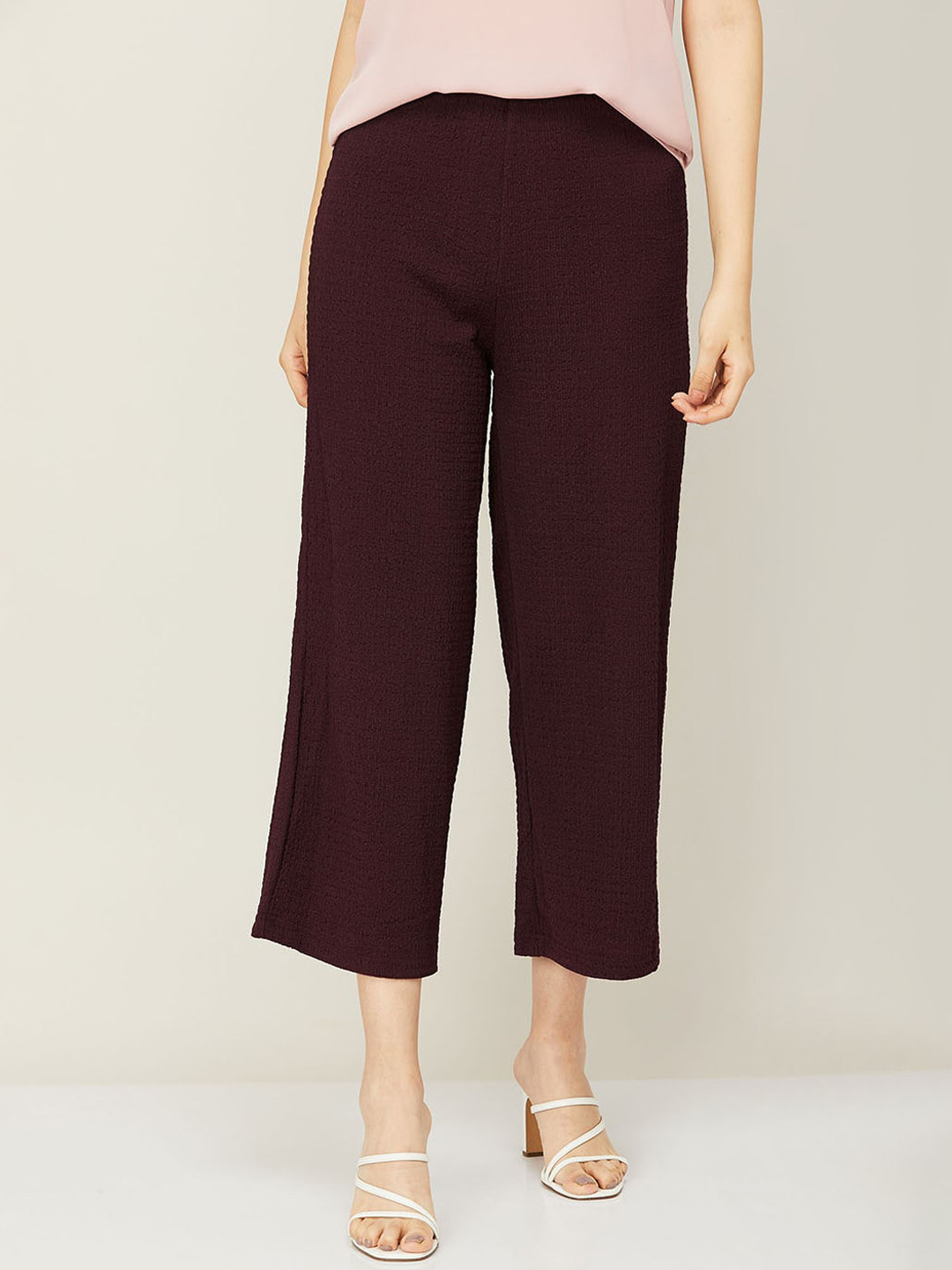 

CODE by Lifestyle Women Red High-Rise Culottes Trousers