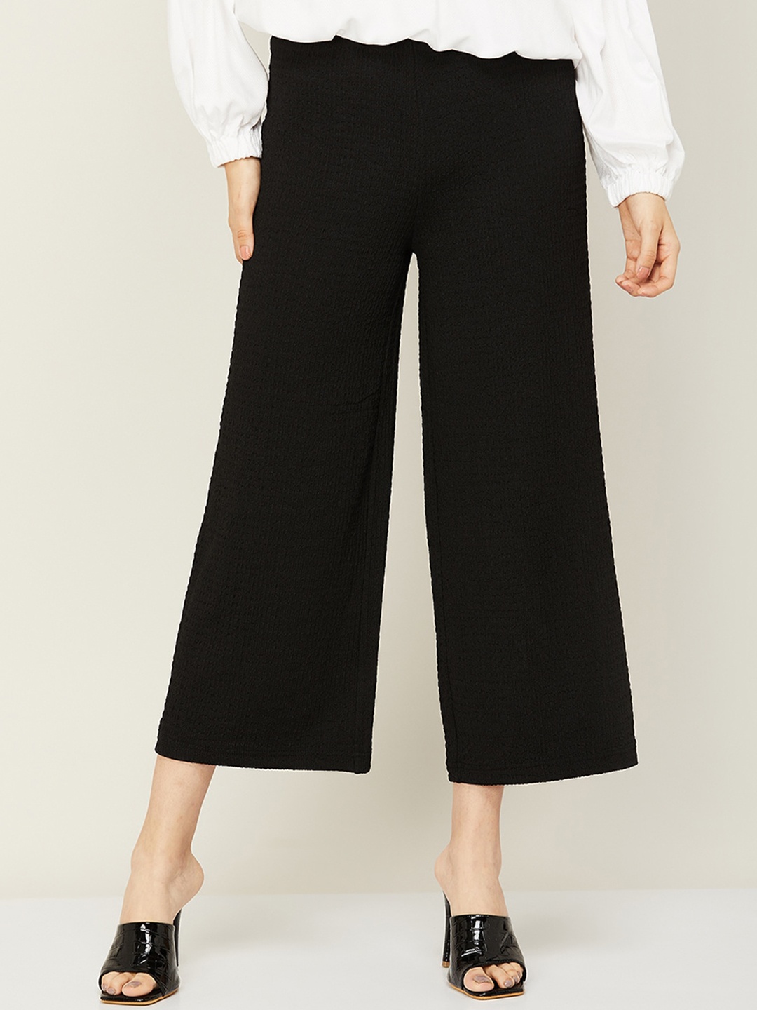 

CODE by Lifestyle Women Black High-Rise Culottes Trousers