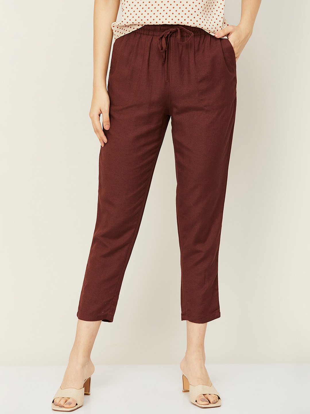 

Fame Forever by Lifestyle Women Brown High-Rise Trousers