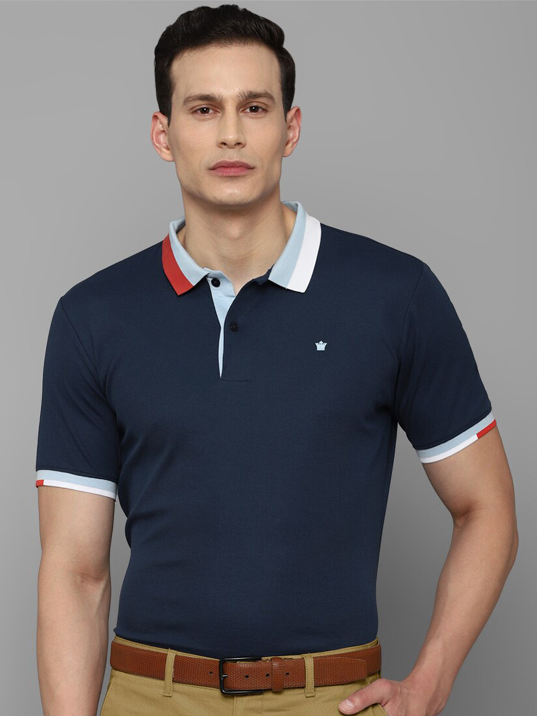 

Louis Philippe Sport Men Navy Blue Polo Collar T-shirt